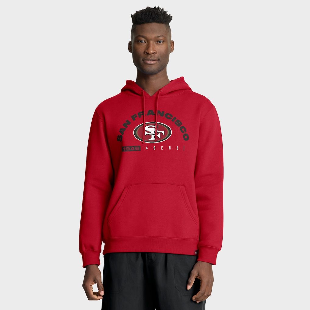 Men 2026 NFL San Francisco 49ers red Hoodie hooded style 01